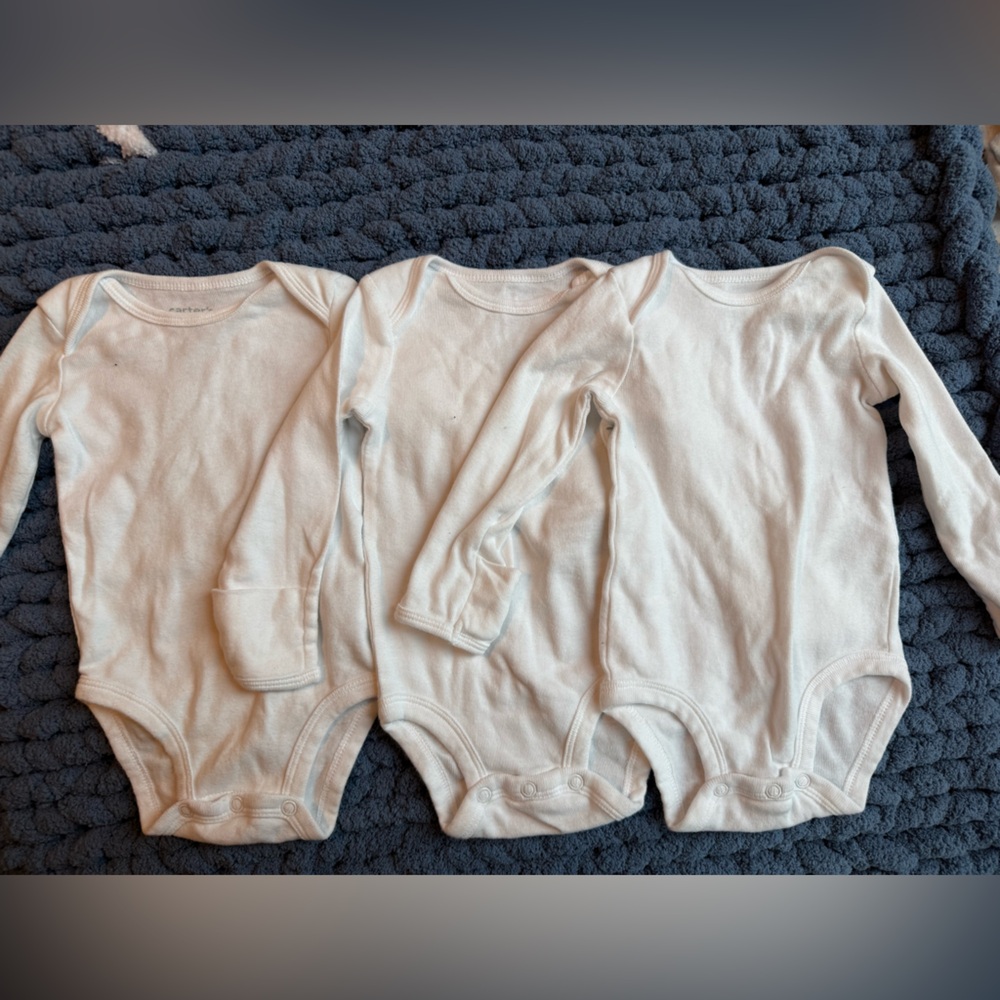 Carter's White Long Sleeve Bodysuits Set